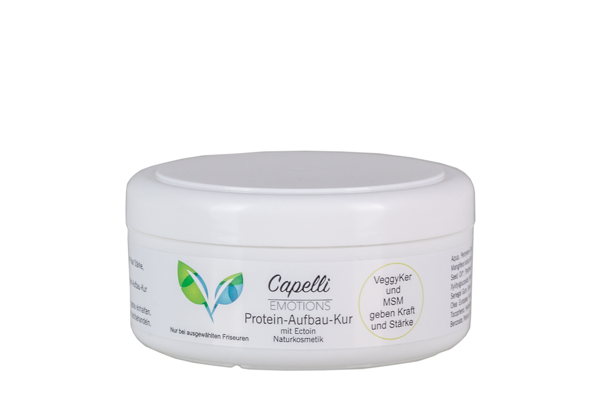 Capelli Emotions Protein-Aufbau-Kur, weißer Tiegel mit weißem Etikett