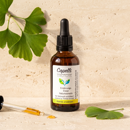 Capelli Emotions Ernährungs-Elixier mit Ginkgoblättern und Glaspipette