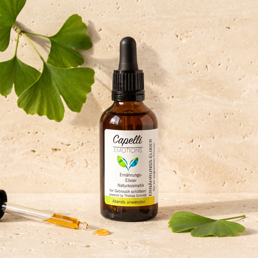 Capelli Emotions Ernährungs-Elixier mit Ginkgoblättern und Glaspipette