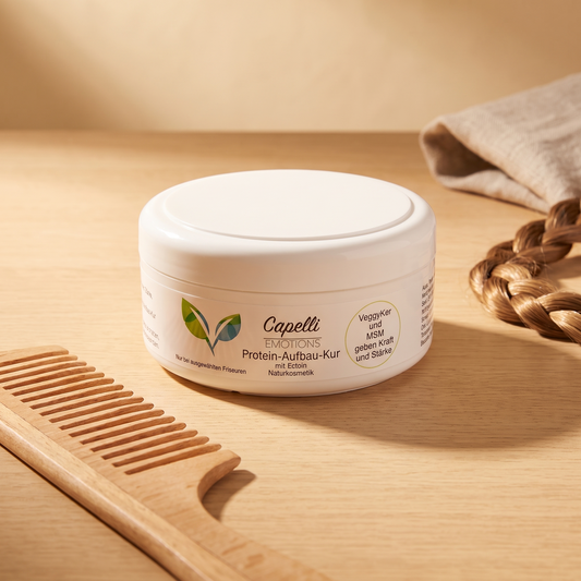 Capelli Emotions Protein-Aufbau-Kur mit Holzkamm und Haarsträhne